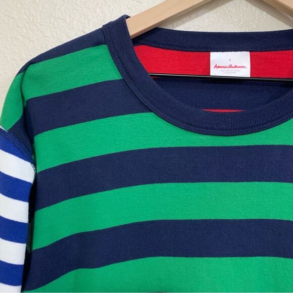 HANNA ANDERSON Striped Sleepwear Top Girls Large multi Colored Green Red. - Picture 3 of 11